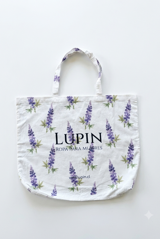 Shopper Lupin Morado – bolsa de tela resistente y femenina, diseño exclusivo Lupin Chile