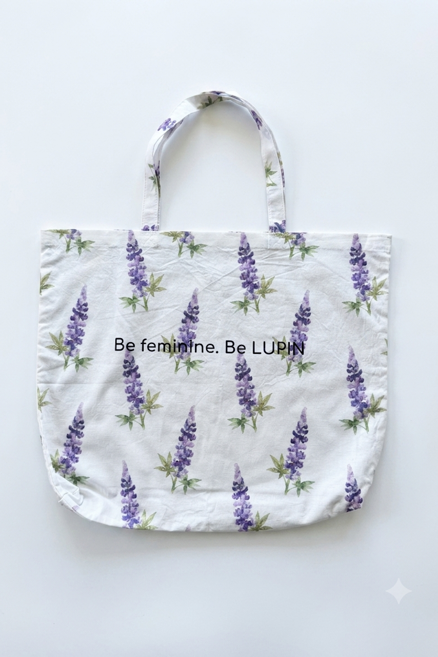 Shopper Lupin Morado – bolsa de tela resistente y femenina, diseño exclusivo Lupin Chile